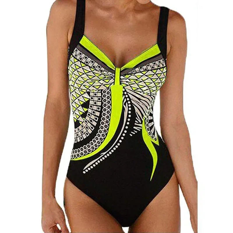 Colourful V Neck One-Piece Swimsuits Swimming Suit For Women Bodysuit Women Female Swimwear