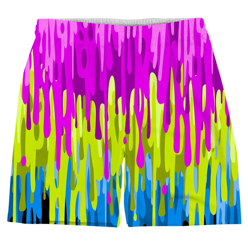 Colorful Psychedelic Pattern Men Short Pants 3D Printed Summer Hawaii Holiday Beach Shorts Male Fashion Hip Pop Sport Gym Trunks