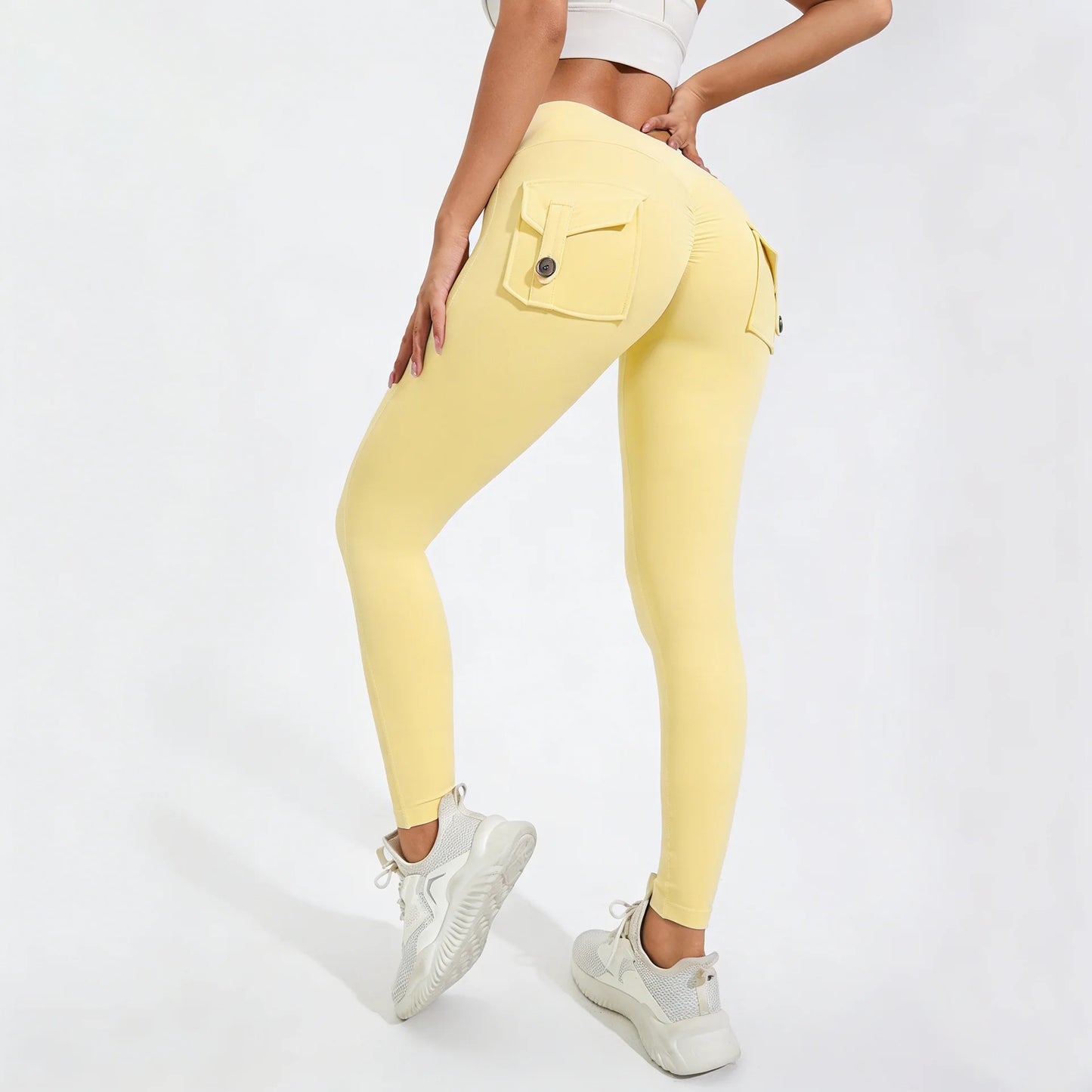 Gym Leggings Women Pocket Bum High Waist Yoga Pants Shorts Tights Scrunch Booty Workout Legging Naked Active Wear