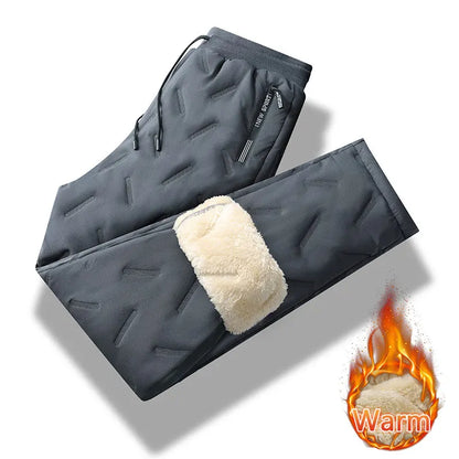 Winter Men Pant Cashmere Thicken Fleece Windproof Sweatpants Men Joggers Cotton Warm Pants Male Waterproof Thermal Trousers Winter
