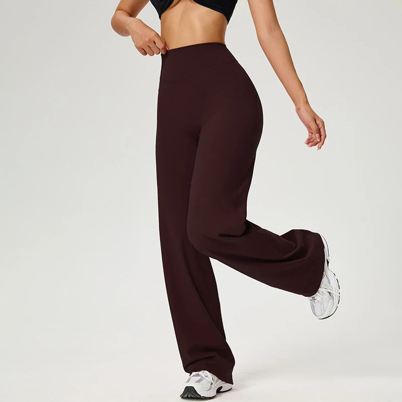 High Waist Straight-Leg Pants Ultra Soft Butter Fabric Women's High Elastic Yoga Pants Running Sport Trousers 8 Colors