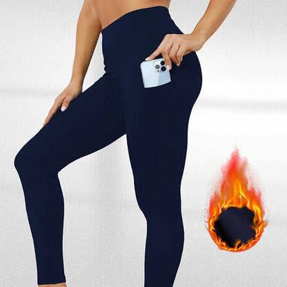 Fleece Lined Leggings Women High Waisted Warm Winter Yoga Pants for Women Thermal Running Workout Black Leggings