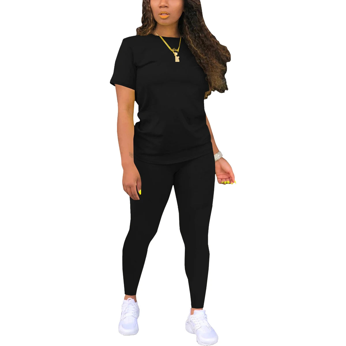 Summer Women's Short Sleeve Long Pants Set Multi-Functional Comfortable Fashionable Versatile Two-Piece Suit for Home And Travel