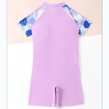 Purple Girls One Piece Swimsuit 6-12 Year Kids Swim Suit Teenage Children's Swimwear 2025 Sports Bathing Suits Surfing Bodysuit