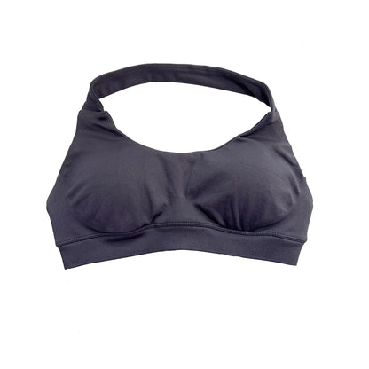 Halter Sports Bra for Women Neck Strap Bra Seamless Open Back Top Medium Support Gym Crop Top Stretchy Sportswear