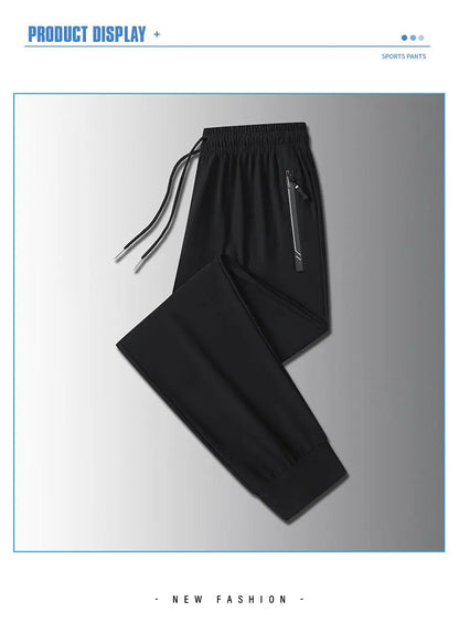 Running Pants Jogging Casual Summer Thin Elastic Sweatpants Quick Dry Ice Silk Straight Pants Sports Gym Breathable Men Trousers