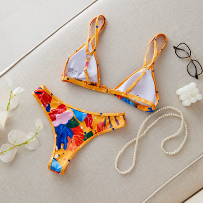 Brazilian Bikini Set Women Print Biquini Female Cut Bikinis Swimwear Push Up Swimsuit Bath Suit