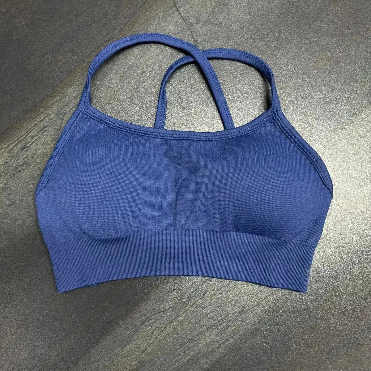 Halter Sports Bra for Women Neck Strap Bra Seamless Open Back Top Medium Support Gym Crop Top Stretchy Sportswear