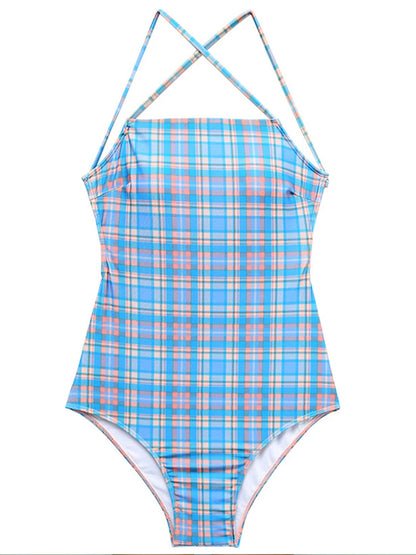 Lattice Drawstring Swimsuit One Piece Swimwear Women Bathing Swimming Backless Bodysuit Summer Beachwear
