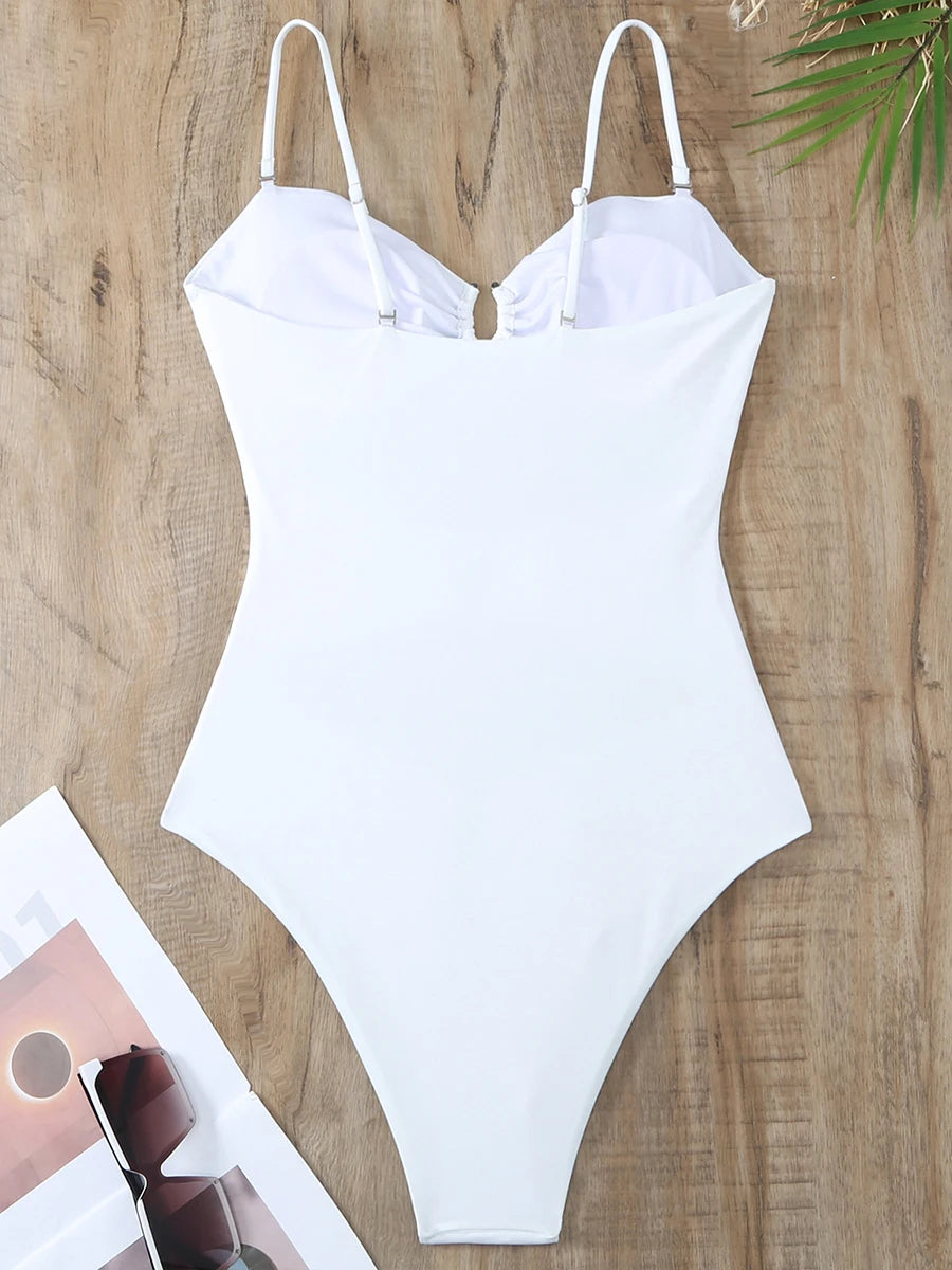 U Wire Cut Out Swimsuit Women One Piece Strappy Swimwear Female Bathers Bathing Swimming Swim Suit Beachwear