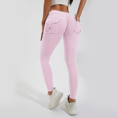 Gym Leggings Women Pocket Bum High Waist Yoga Pants Shorts Tights Scrunch Booty Workout Legging Naked Active Wear