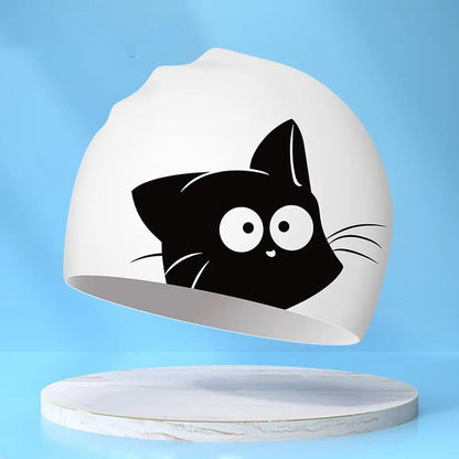 Lightweight Waterproof Children Swimming Cap Silicone Cartoon Kid Swimming Hat Protect Ears Animal Bathing Hats Cap Swimming Pool