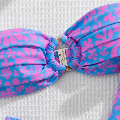 Micro Bikini Push Up Women Swimsuit Fashion Print Bikini Set Split Swimwear Summer Beachwear Lady Bathing Suit 2 Piece