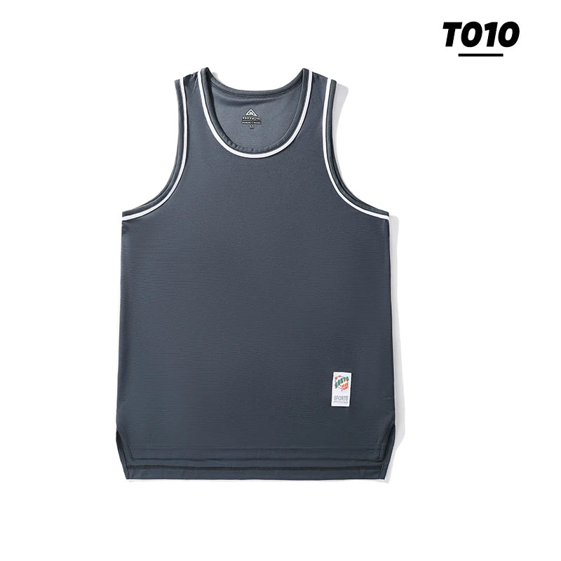 Men's Basketball Vest Clothing Oversized Sleeveless T-Shirt Sports Fitness Round Neck Tank Top Muscle Training Running Vest