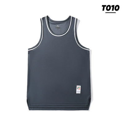 Men's Basketball Vest Clothing Oversized Sleeveless T-Shirt Sports Fitness Round Neck Tank Top Muscle Training Running Vest