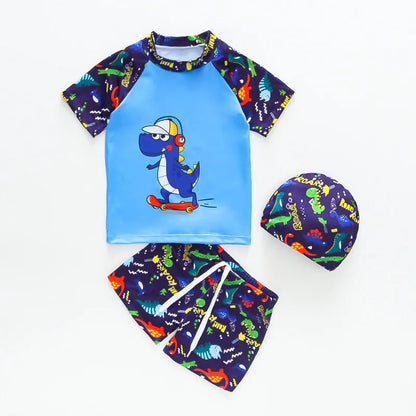Boys Swimwear Two Pieces Swimsuits Toddler Boys Floating Suit Children Surfing Suit Kids Cartoon Beach Wear Swimming Trunks