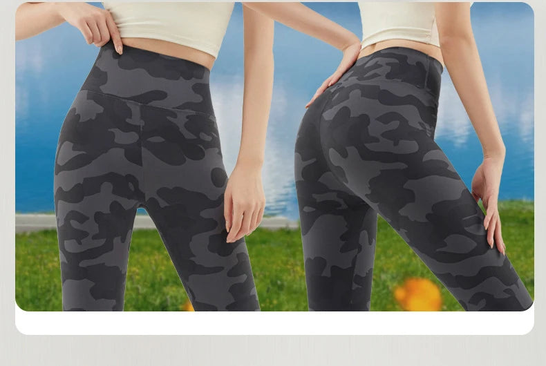 BIVIGAOS Summer Camouflage Green Sharkskin Biker Shorts Knee Length Short Leggings Women Casual Sports Cycling Shorts