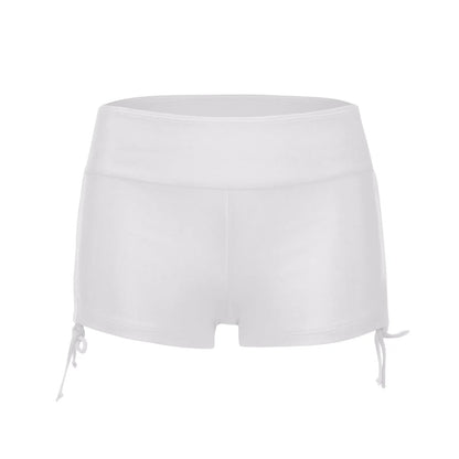 Women Swimsuit Panties Swimwear Beach Shorts High Waist Sides Adjustable Drawstring Stretch Sports Bathing Suit Tankini Bottoms