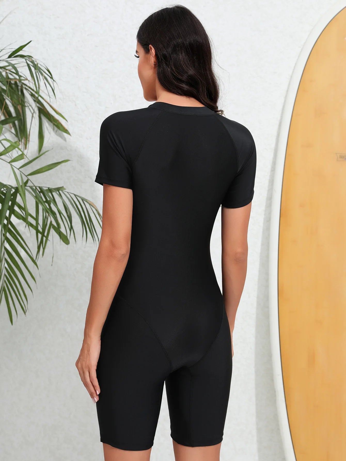 Women's Zip-Front Rash Guard Swimsuit One Piece Swimwear with Short Sleeves UPF 50+ Sun Protection Quick-Dry Beachwear 2026 New