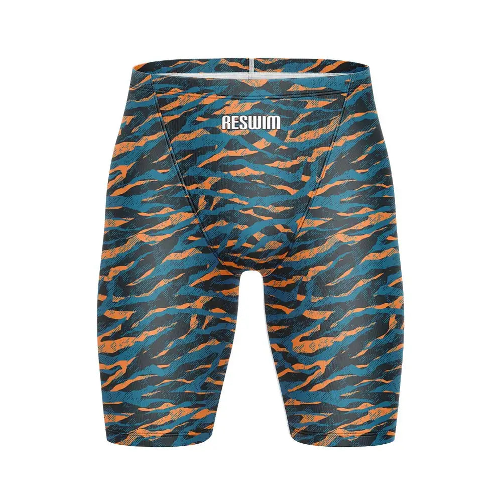 Men's Print Jammer Swimsuit Swimming Trunks Beach Tights Shorts Athletic Training Swimwear Sports Swim Rash Guards Pants