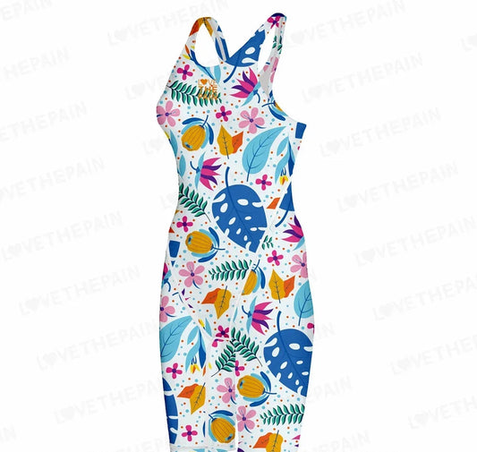 Women Open Back Kneeskin Tech Suit Swimsuit Competition Training Neck to Knee Swimsuit One-piece Jumpsuit Professional Swimsuit