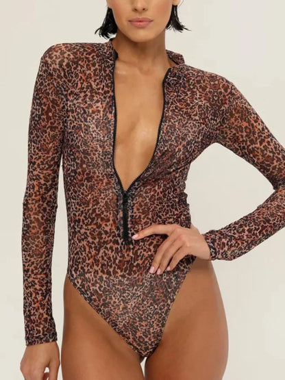 Rash Guard One-Piece Rash Guards Women Print Tie Dye Long Sleeve Beachwear Holiday Beach Bathing Suit Summer