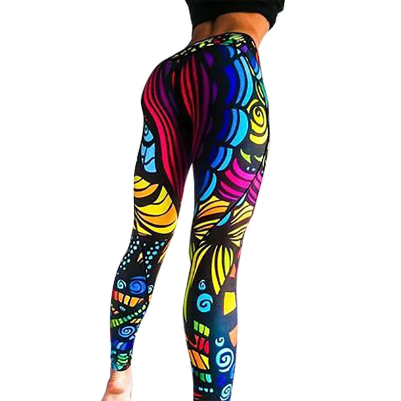 LI-FI Print Yoga Pants Women Unique Fitness Workout Sports Running Leggings Push Up Gym Wear Elastic Slim