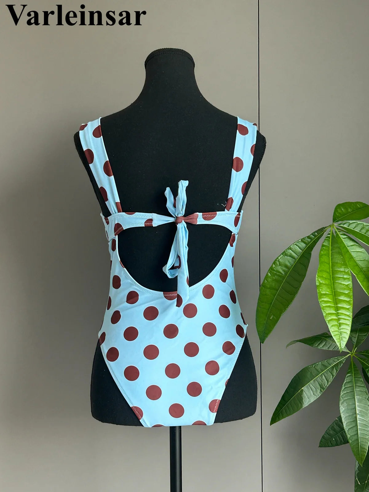 Polka Dots Underwired One Piece Swimsuit Women Swimwear Female Backless Monokini High Leg Cut Bather Bathing Suit Swim