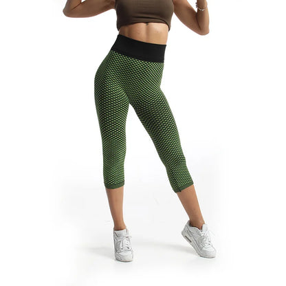 YSDNCHI Push Up Leggings Breathable Workout Capris Sport Leggins Seamless High Waist Mid-Calf Women Gym Fitness Yoga Clothing