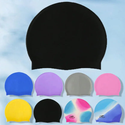 Waterproof Silicone Swim Caps Women Men High Elastic Flexible Protect Ears Hair Swimming Pool Hat for Adults Children Girls Boys