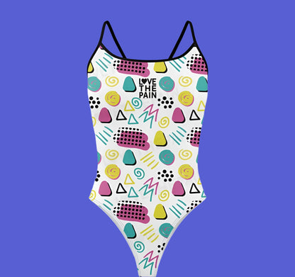 Love The Pain Spaghetti Straps Women Swimwear Bikini Racer Back Swimsuit One Piece Comfortable Suit Printing Functional Swimwear