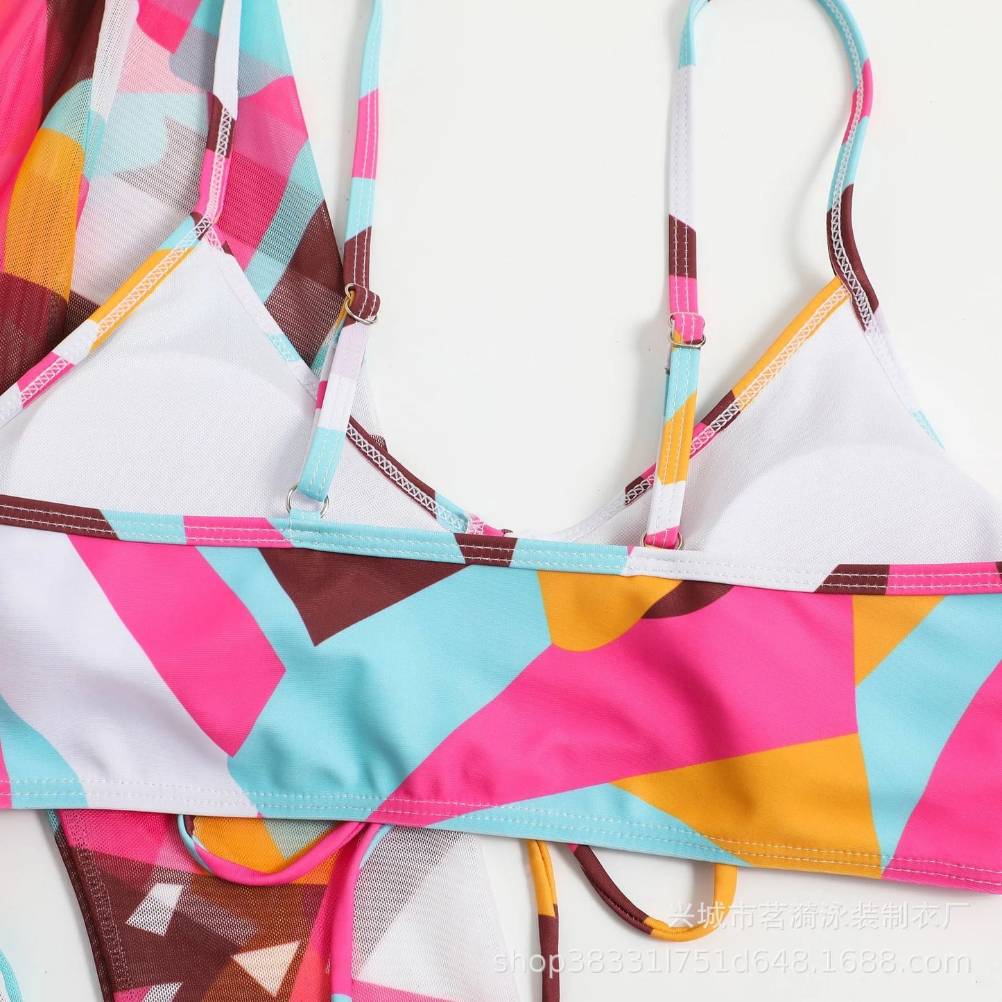 Summer Print Bikinis Swimwear Female Swimsuit Beachwear Push Up Three-Piece Bikini Set Women Swimming Bathing Suit