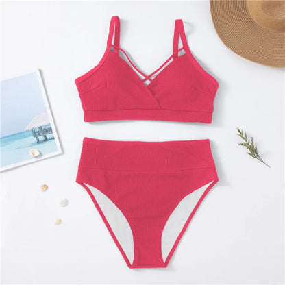 Plus Size XL-4XL Swimwear Women Backless two piece Swimsuit tankini Bikini