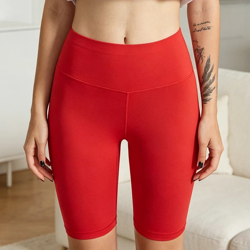 Women's High Waisted Biker Shorts Tummy Control Yoga Workout Tights Stretchy Athletic Shorts for Running Cycling Casual Wear