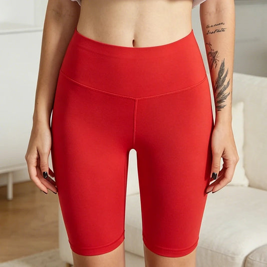 Women's High Waisted Biker Shorts Tummy Control Yoga Workout Tights Stretchy Athletic Shorts for Running Cycling Casual Wear