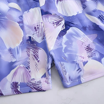 Printed Floral Two Pieces Swimwear Female High Waist Halter Swimsuit Women Bathers Bathing Swimming Swim Suit Beachwear