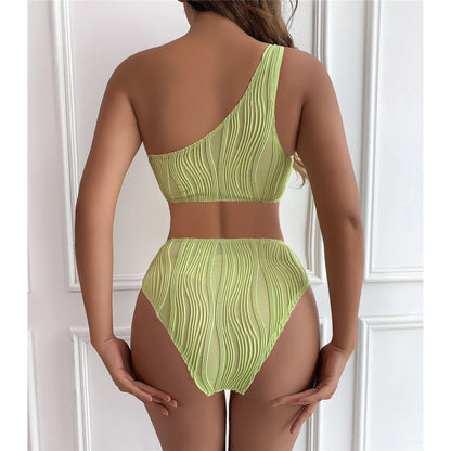 Asymmetric Cut Out Wrinkled One Piece Swimsuit Women Swimwear Female One Shoulder Padded Bather Bathing Suit Swim Lady