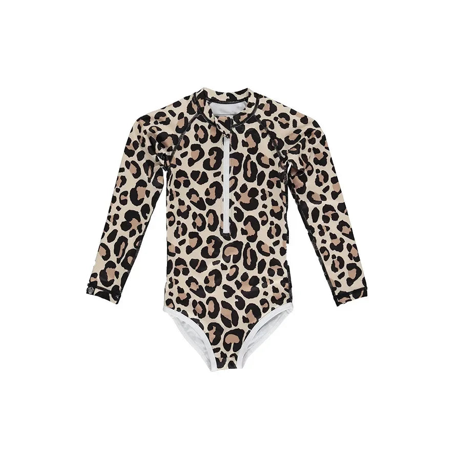 Toddler Girls Swimwear Summer Baby Rash Guard Long Sleeve Swimsuit Boys Bathing One-Piece Kids Clothes