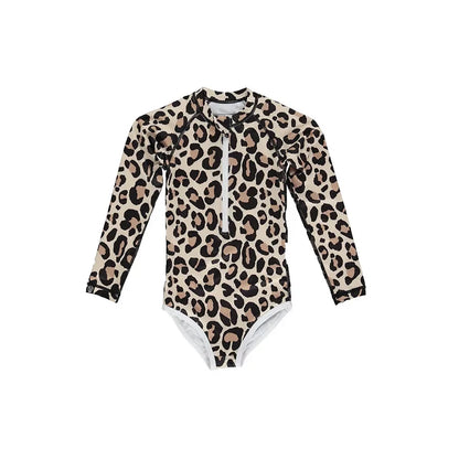 Toddler Girls Swimwear Summer Baby Rash Guard Long Sleeve Swimsuit Boys Bathing One-Piece Kids Clothes