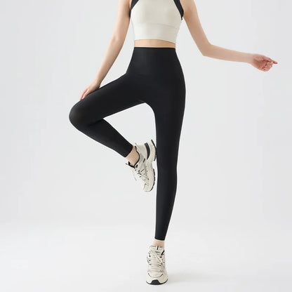 BIVIGAOS Spring Summer High Waist Thin Seamless Sharkskin Leggings Women Micro Pressure Breathable Tight Sport Yoga Legging
