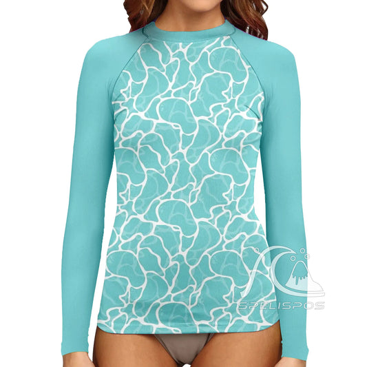 Women's Surfing Suit Long Sleeve UV Protection Water Sports Tight Swimwear Sea Beach Swimming High-Elastic Diving Tops