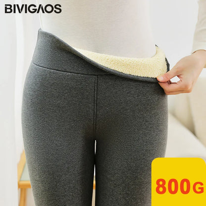 Extra Thick Lamb Velvet Cotton Leggings Women Autumn Winter Thicken Warm Leggings High Waist Berber Fleece Cotton Pants