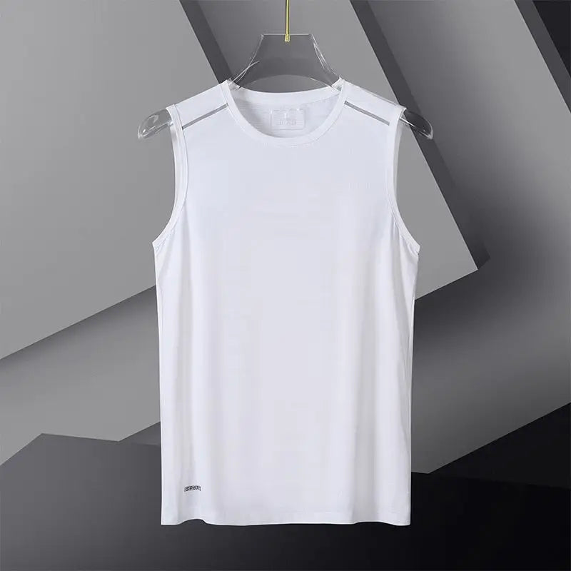 Oversized Men Basketball Gym Cool Breathable Tank Top Summer Big Size Thin Quick Dry Ice Silk Sleeveless Joggers Sports Vest 8XL