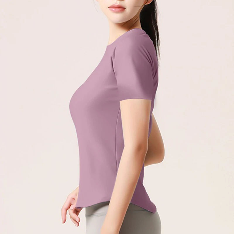 Sports Short Sleeve Running Quick Dry Back Breathable Yoga Tops Quick Dry Daily Active Wear Golf Shirts Tennis Tops Gym