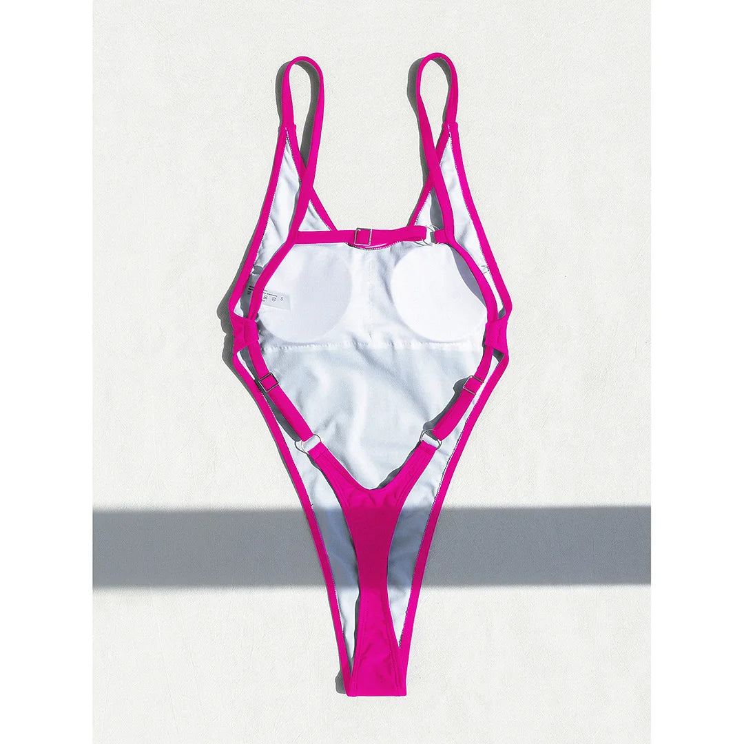 XS -L High Leg Monokini Extreme String Mini Micro Thong One Piece Swimsuit Women Swimwear Female Bather Bathing Suit