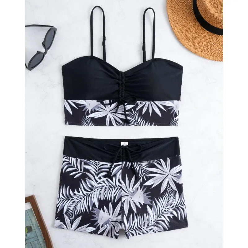 2 Piece Swimsuit Women Summer Bathing Suit Bikini Set Sleeveless Swimwear Women Beach Swimming Suit For Female