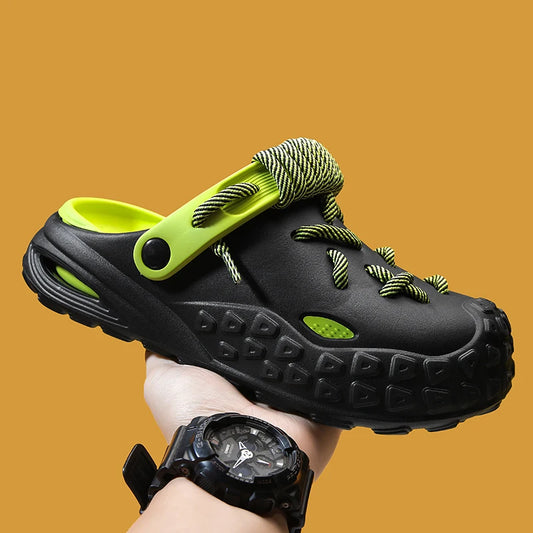 thick bottom Fashion Sandals Men Casual Beach Shoes Hollow-Out  Outdoor Slippers