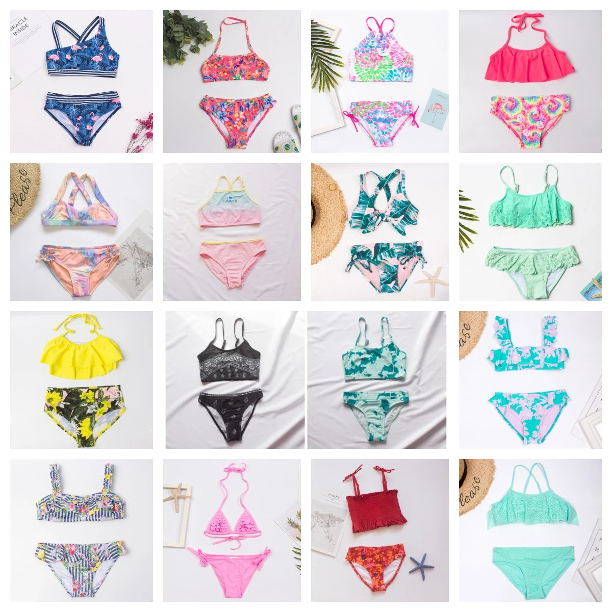 Multi Style Multi Colour Kids Girls Bikini Set 2025 New Print Girls Kids Swimwear Swimsuit Summer Children  Bathing Suit