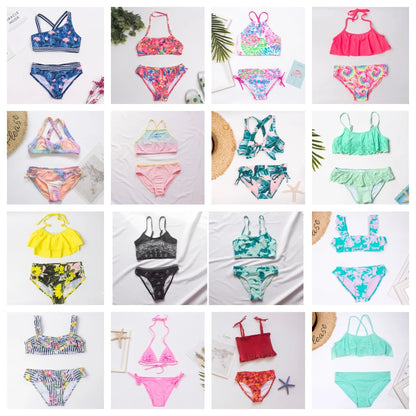 Multi Style Multi Colour Kids Girls Bikini Set 2025 New Print Girls Kids Swimwear Swimsuit Summer Children  Bathing Suit