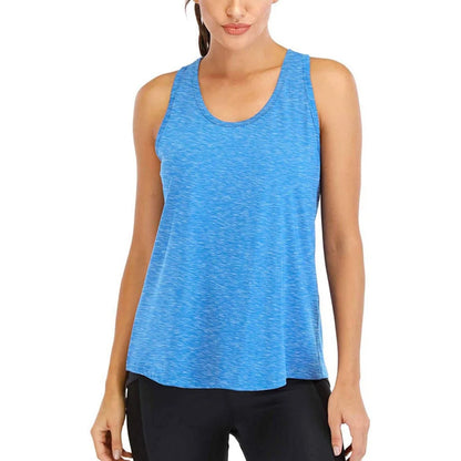 Summer Quick-dry Yoga Fitness Tank Top For Women Solid Color Soft Breathable Racerback Sleeveless Loose Fit Casual Sports Vest